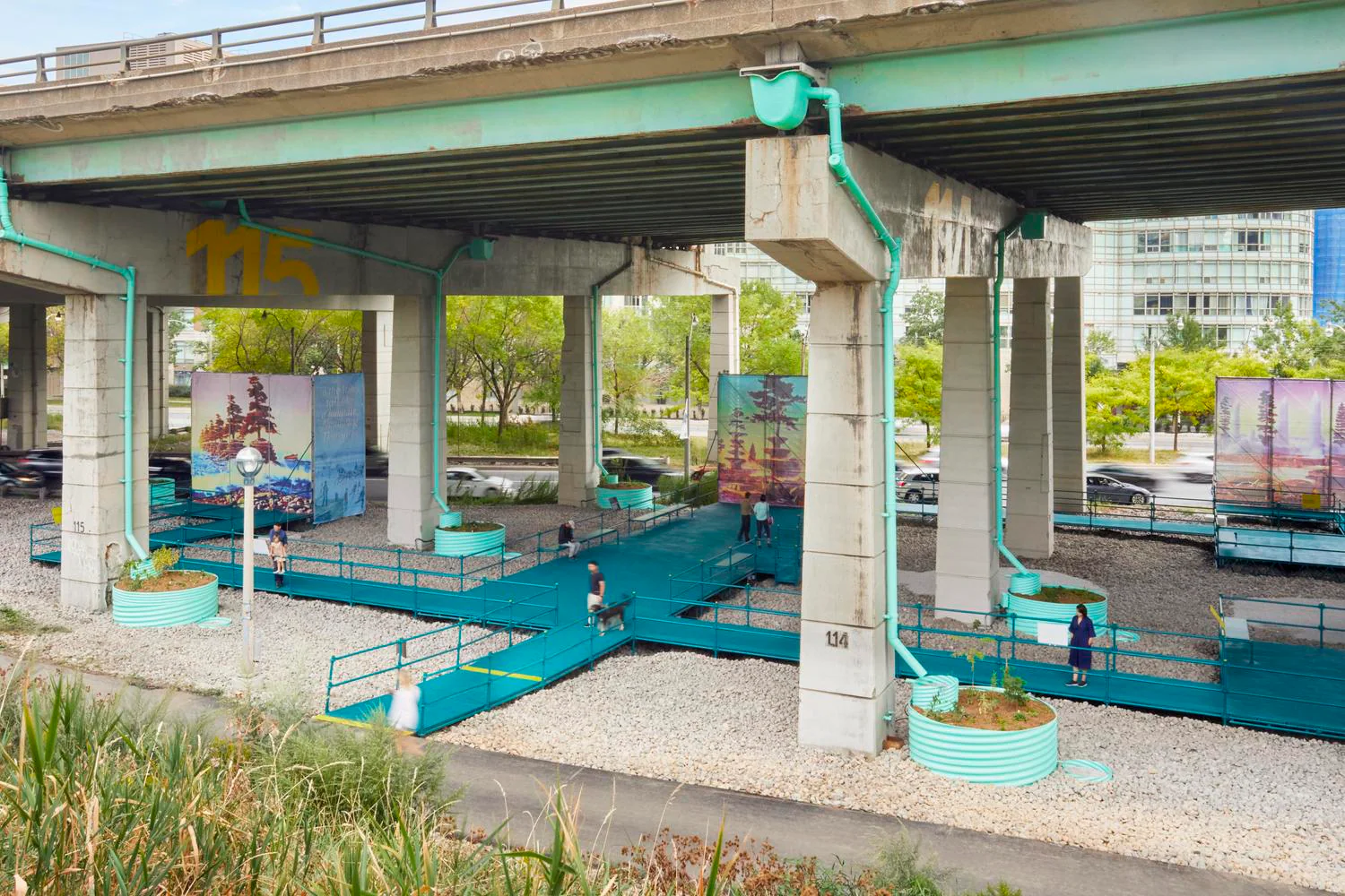 Staging Grounds under the Gardiner Expressway at the Bentway